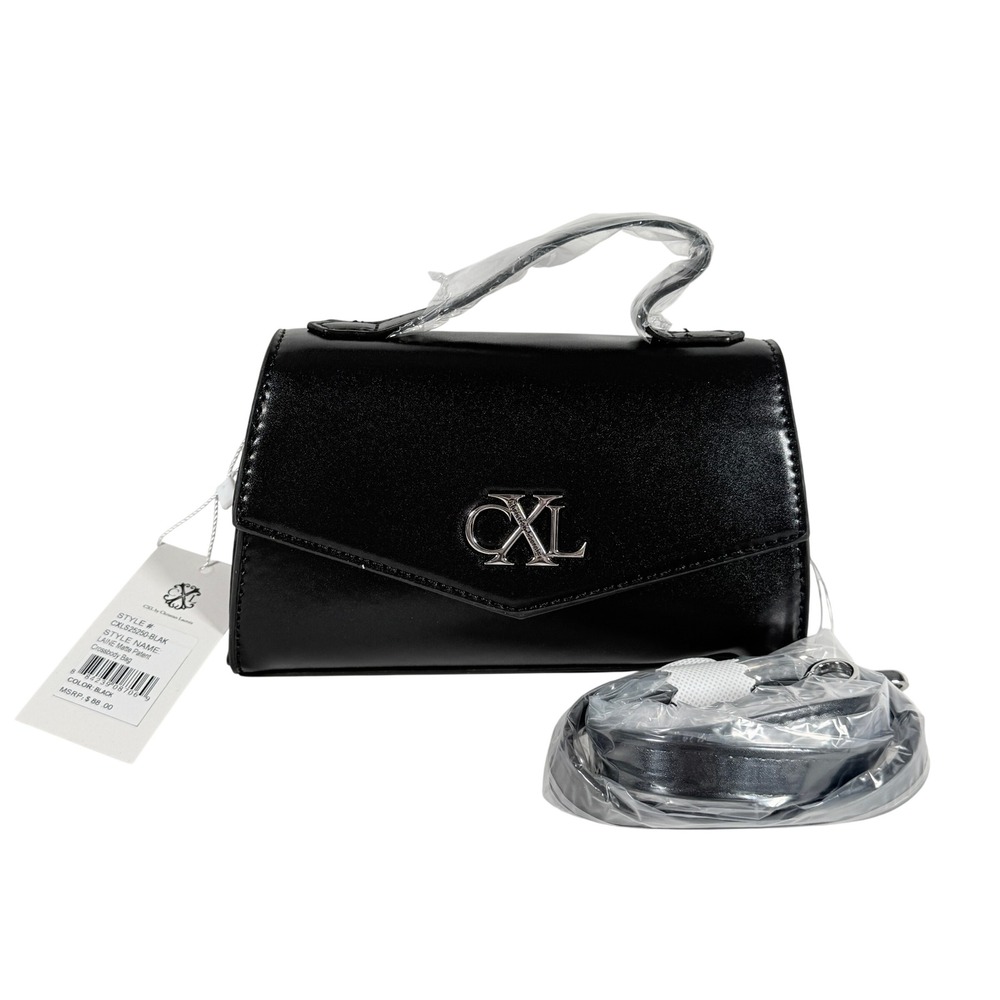 Y2K Crossbody Purse Bag Logo Black Festival CXL by Christian Lacroix Laine Matte